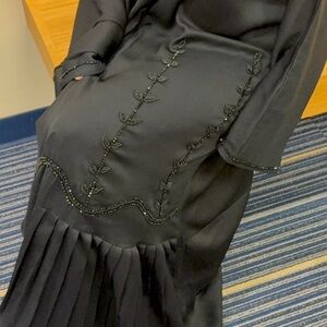 Black Beaded Embroidered black abaya